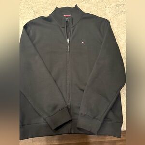 NWOT Tommy Hilfiger Men’s Black Full Zip Mock Neck Fleece Jacket Size XL
